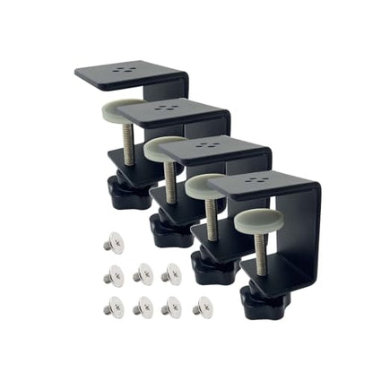 4 Pack Heavy Duty C Clamp & Desk Clamp | Wide Jaw Metal Woodworking Clamps, Adjustable Shelf Clamps for Desk Extension/Panel Work (Sturdy Multi-Purpose Clamping Tool) - size: 4-Pack