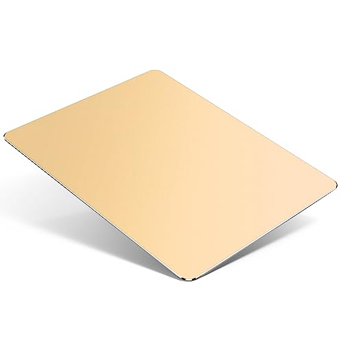 TERRATUTOR Aluminum Metal Mouse Pad - with Non-Slip Rubber Base and Micro Sand Blasting Alloy Surface for Fast and Accurate Control | Gold - color: Golden, size: Rectangle
