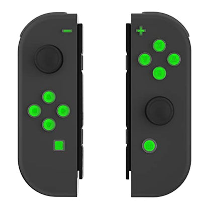 eXtremeRate Replacement Two-Tone Jelly Buttons for JoyCon, Green & Clear with Symbols Custom Controller ABXY Direction Home Capture + - Keys, DIY Action Face Buttons for Nintendo Switch & Switch OLED - color: Green & Clear