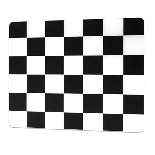 XVX Tempered Glass Gaming Mouse Pad - Ultra-Smooth Micro-Etched Hard Surface for Esports & FPS Games, 16.14"×12.20" Large Checkerboard Mousepad, Durable & Easy to Clean for Gamers/Designers - color: Black