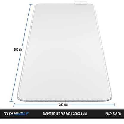 – RGB Gaming Mouse Pad XXL - Gaming Mouse Pad - 800x300 mm - 11 LED Colors and Light Effects - Precision and Speed - Rubberized Bottom Side - Washable - for PC and Laptop