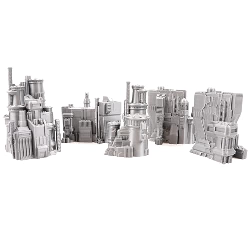 6mm Sci-Fi Cityscape Bundle 3 - Tabletop Terrain for Miniatures Games Such as Epic Battletech Adeptus Titanicus (Bundle 3) - size: Bundle 3 without Hexes