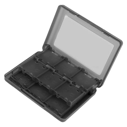 28-in-1 PP Game Card Case Holder - for Nintendo 3DS/DSL/DSI/LL, Cartridge Storage Box with 22 Slots + SD/TF Card Holders + Stylus Organizer(Black) - color: Black