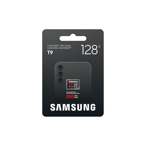 Samsung microSDXC T9 128GB, Transfer Speeds Up to 200MB/s | microSD made for Avid Gamers & Professional Creators (MB-MH128T/AM) - size: 128GB