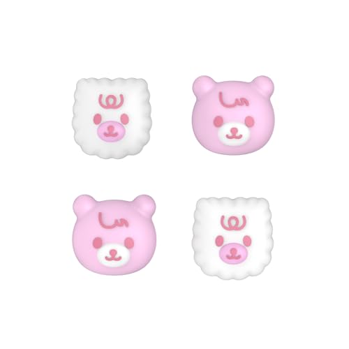 PlayVital Thumb Grip Caps for Xbox Series S/X, Xbox One, Elite Series 2 Controller, Cute Joystick Caps for ps5/EDGE/ps4, Thumbstick Cover for Switch 2 Pro/Switch Pro - Cute Bear, White & Pink - color: Cute Bear White & Pink