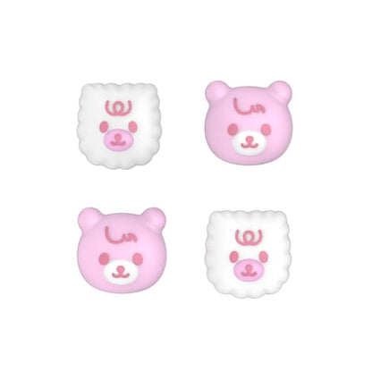 PlayVital Thumb Grip Caps for Xbox Series S/X, Xbox One, Elite Series 2 Controller, Cute Joystick Caps for ps5/EDGE/ps4, Thumbstick Cover for Switch 2 Pro/Switch Pro - Cute Bear, White & Pink - color: Cute Bear White & Pink