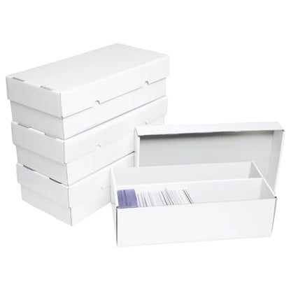 NUMINA 4 Pack 2-Row Large Card Storage Boxes, Holds up to 1800 Cards per Box (7200 Total), Heavy-Duty Cardboard Organizer with Dividers for MTG, Toploader & Sports Cards - size: 4 Pack