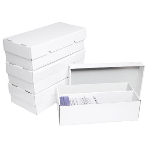 NUMINA 4 Pack 2-Row Large Card Storage Boxes, Holds up to 1800 Cards per Box (7200 Total), Heavy-Duty Cardboard Organizer with Dividers for MTG, Toploader & Sports Cards - size: 4 Pack