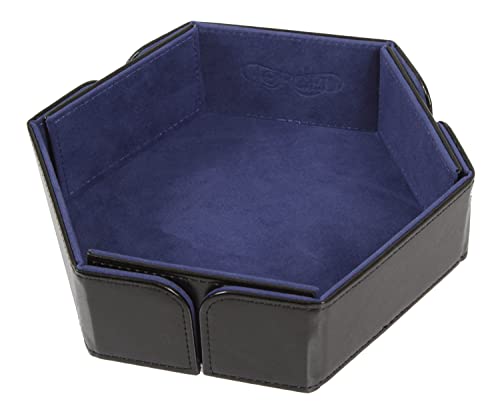 Forged Dice Co. 6.5 Inch Magnetic Folding Dice Tray - Portable Rolling Tray for DND, D&D, and Dice Games - Quiets Metal Dice and Folds Flat - Blue - color: Blue