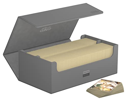 Ultimate Guard Arkhive 800+, Deck Case for 800 Double-Sleeved TCG Cards, Grey, Compatible with Boulders, Magnetic Closure & Microfiber Inner Lining - color: Grey, size: 800+
