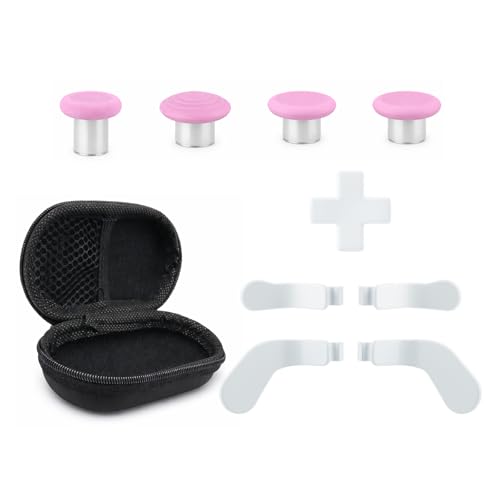 Accessories for Xbox Elite Controller Series 2 Core, 9 in 1 Replacement Component Set Includes 4 Paddles, 4 Metal Thumbsticks, and 1 D-Pad (Pink) - color: Pink