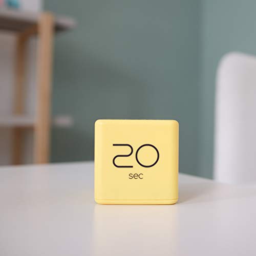 mooas Cube Timer, Flip, Block, Productivity, Time Management (Yellow) | 10/20/30/60 Sec Countdown Timer, Battery Operated, 2-Level Alarm Vol, Easy to Use, ADHD, Exercise, Study, Cooking - color: Yellow