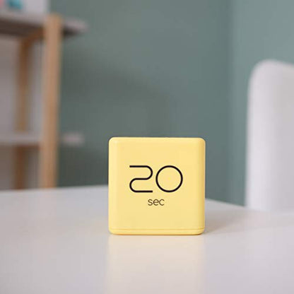 mooas Cube Timer, Flip, Block, Productivity, Time Management (Yellow) | 10/20/30/60 Sec Countdown Timer, Battery Operated, 2-Level Alarm Vol, Easy to Use, ADHD, Exercise, Study, Cooking - color: Yellow
