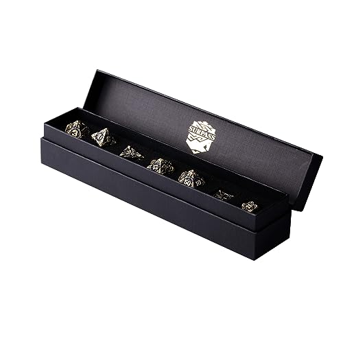 Surpass DND dice Set Metal dice Role Playing Polyhedral Dice Dungeons and Dragons Gifts Pathfinder d&d dice 7piece Set Bronze (Antique Bronze) - color: Antique Bronze
