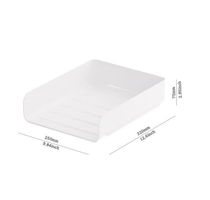 (4pcs Pack) HKeeper Stackable Paper Trays,Letter Tray Organizer,Office Desktop Organizer,A4 Paper Holder,Supplies Magazine,File Documents,Receipts（White,Regular）