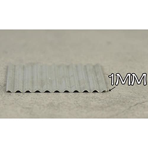 1:35 Scale Steel Shed Corrugated Tile Set, 8 Pcs Iron Miniature Roof Tiles for Diorama Building and Sand Table Layout
