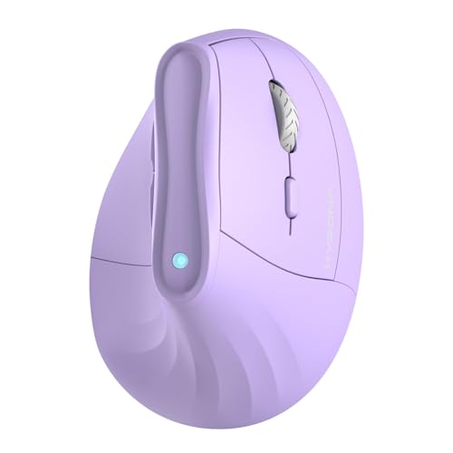 KYSONA Ergonomic Mouse Wireless, Bluetooth Vertical Mouse, 5-Level Adjustable DPI, 2.4G Silent Switch Mice for Windows, MacOS, IPadOS, Laptop, PC, Purple - color: Purple