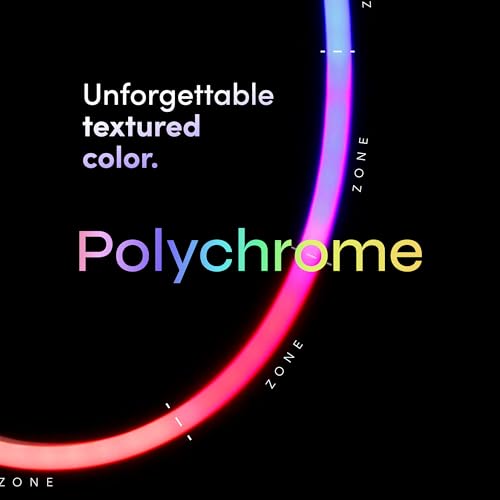LIFX Supercolor Neon Flex Light Strip, 16ft Bendable RGBW LED Smart Neon, 60 Addressable Color Zones with Polychrome, Wi-Fi No Hub Required, Compatible with Alexa, Google, Apple HomeKit, LFXNEON16 | Matter Certified, Apple Homekit, WiFi 2.4GHz, Polychrome