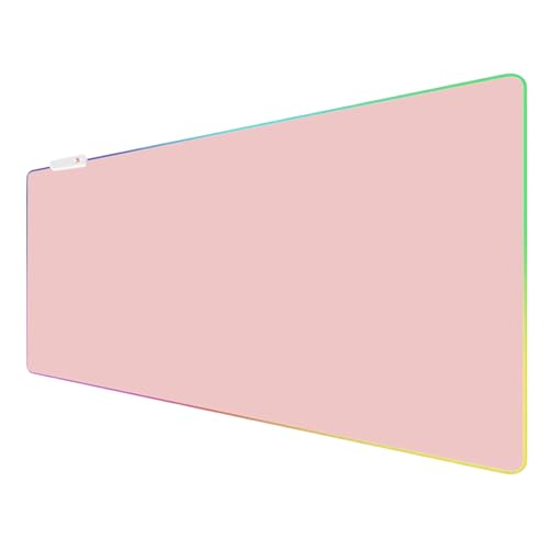 Pink RGB Gaming Mouse Pad, 35.4 × 15.7 Inch XXL Mouse Pad for Desk, 13 Light Modes, Non-Slip Rubber Base, Waterproof, for PC Laptop Office Gaming Use - color: Pink 35.4 ×15.7‘’