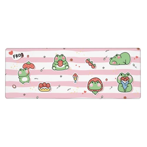 Cute Frog Mouse Pad XL Large Mousepad Non Slip Rubber Base Desk Mat for Laptop Computer Gaming 31.5" X 12" - color: Cute Frog