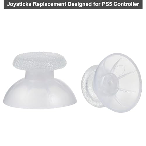 8 Pack Clear White Replacement Thumbsticks for DualSense PS5 Controller, Custom Analog Thumb Stick Joystick Grip Replacement for PlayStation 5 Controller - size: Clear White