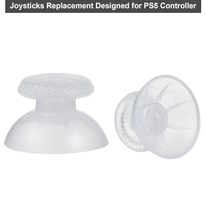 8 Pack Clear White Replacement Thumbsticks for DualSense PS5 Controller, Custom Analog Thumb Stick Joystick Grip Replacement for PlayStation 5 Controller - size: Clear White