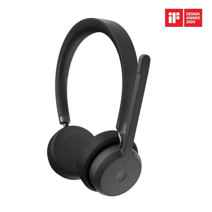 Lenovo Wireless VoIP Headset Teams Certified, Noise-Canceling Mic, Bluetooth 5.3 Multipoint, USB-A Receiver, 31-Hour Talk & 60-Hour Playback, Lightweight Over-Ear Design, Replaceable Earcups - style: Wireless - ENC (Teams)