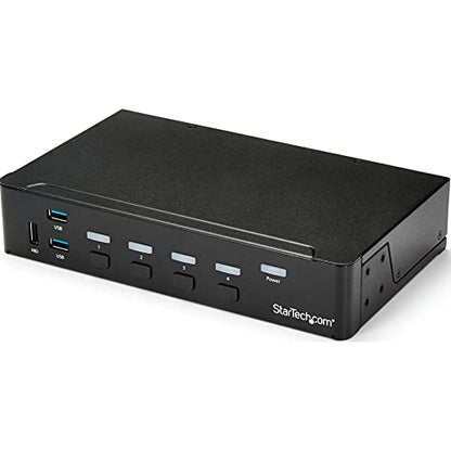 StarTech 4-Port HDMI KVM Switch, Full 1080p, USB 3.0 Hub, 3.5mm Audio, TAA | High definition video, Share peripherals, Separate 3.5mm auxiliary audio support, No drivers required, Plug-and-play - size: 4 Port | 1 Monitor, style: USB 3.0 | 1080p