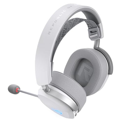 ASUS ROG Pelta Wireless Gaming Headset with Detachable Mic – Tri-Mode (BT, 2.4GHz, USB-C) 50mm Titanium-Plated Drivers, 70Hr Battery, Ergonomic, Lightweight, for PC, PS5, PS4, Switch, Mobile - White - color: WHITE