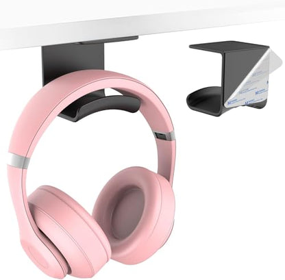 Headphone Stand Headset Holder, Headphone Holder Under Table, Adhesive Gaming Headphone Stand Hanger Desk Mount for Most Headphone