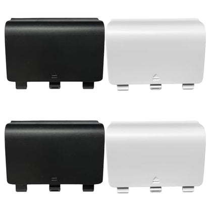 4 Pack Battery Back Cover for Xbox One/One S/One X Controller, One Controller Battery Cover Door Battery Back Shell Repair Part Compatible with Xbox One/One S/One X Controller (Black,White) - color: Black&White