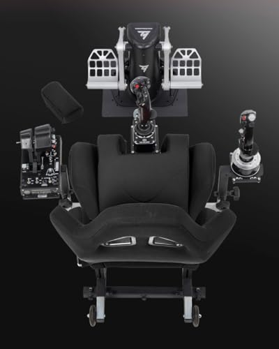 SimFab Modular Flight Simulator Cockpit For Combat Simulation. DCS Edition. Compatible With Thrustmaster Warthog, WinWing, VirPil, VKB And Alike Controls. Upgradable To General Aviation, Space Sim Or Sim Racing. (black seat) - color: black seat