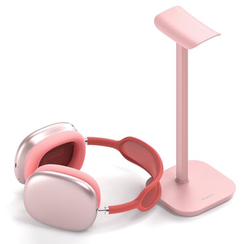 Headphone Stand, Desktop Headset Holder Desk Earphone Stand Aluminum Headset Hanger Headphone Rack Stand to Hold Earphones Such as Airpods Max, Sony, Beats, Bose, Razer, HyperX(Pink) - color: Pink
