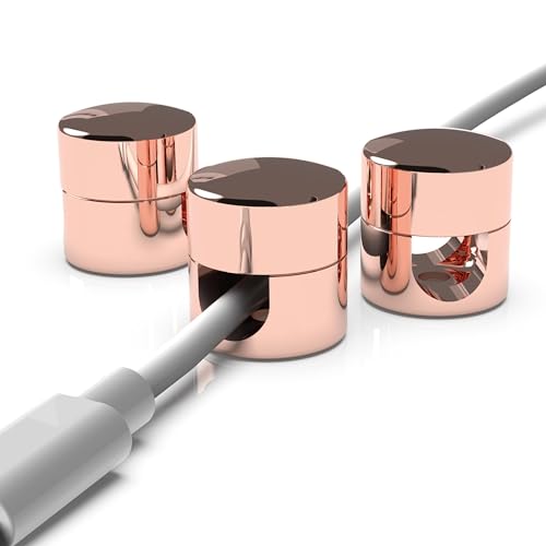 ICONIT Cable Anchors for Desk Organization | Premium Aluminum Cord Organizers | Charger + Cable Management Clips for Home & Office | Stylish, Sturdy, & Functional | (3 Pack) (Copper) - color: Copper