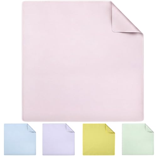 Thenshop Double Sided Mahjong Mat Same Color Both Sides, 31.5''x 31.5'' Neoprene Table, Non Slip Rubber Base, Waterproof & Quiet Surface, Reversible Game Mat for Mahjong, Poker, Dominoes (Pink) - color: Pink