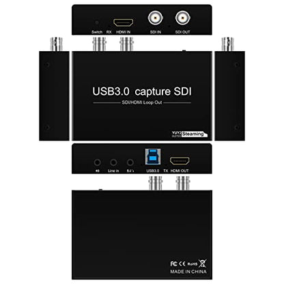 HDMI SDI to USB Capture Card USB3.0 1080P60fps SDI to HDMI Converter SDI Out&Audio Mixing,SDI2HDMI,SDI Game Video Capture Card