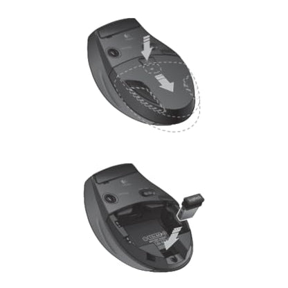 Logitech M705 Marathon Full Size 2.4 GHz Wireless Mouse - Black | Hyper-fast wheel, USB-A Nano Receiver, 5 customizable buttons, Windows Mac Linux compatible, certified for Chrome - style: M705