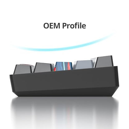 60% Mechanical Keyboard Black and Grey, Compact Gaming RGB Backlit, 61 Keys Mini, USB Wired for Windows Mac Laptop PC (61 Dolch/Red Switches) - color: 61 Dolch/Red Switch