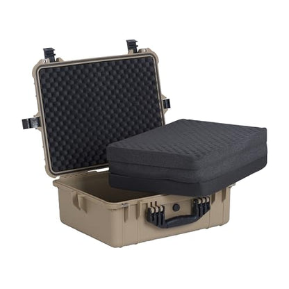 MEIJIA All Weather IP67 Waterproof Hard Camera Case,Hard Protective Case,Hard Case with Customizable Foam,Fit Use of Drones,Camera,Equipments,Pistols(Desert Tan,20.62 x16.85x8.11inches) - color: Desert Tan, size: 20.62 x16.85x8.11inches