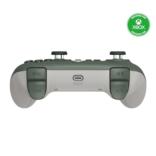 8BitDo Ultimate C Wired Controller for Xbox with Hall Effect Joysticks and Triggers, RGB Lighting Fire Ring, Compatible with Xbox Series X|S, Xbox One, Windows 10/11- Officially Licensed (Dark Green) - color: Dark Green