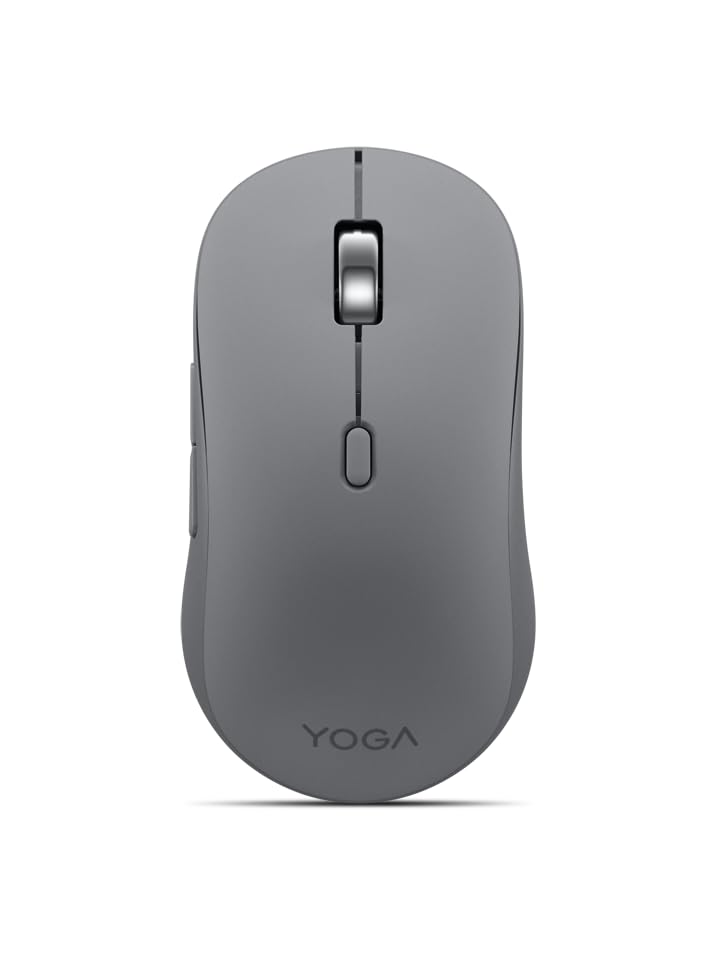 Lenovo Yoga Bluetooth Silent Mouse, 3 Level DPI Adjustment, 36 Month Battery Life, Bluetooth 5.3, 3 Device Paring, Whisper Quiet, Programmable Buttons, Smooth Finish, Luna Grey - color: Luna Grey
