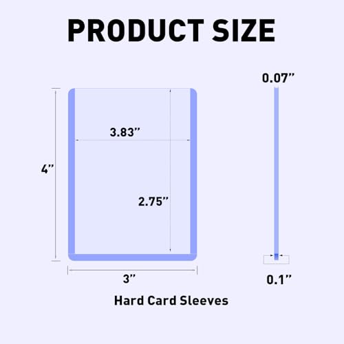 100ct 75pt 3"x4" Hard Card Sleeves Plastic Trading Card Protector ﻿ | Open-top clear shell, shields cards from scratches and bends, ideal for displaying baseball, sports and TCG collectibles - size: 75PT 100ct Hard Sleeves