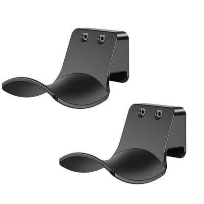 2-Pack Wall Mount Headphone Hanger Adhesive Screw-in Headset Hook | Stand fixted with screws for airpods max sennheiser sony bose beats akg - color: Black A(2 Pack)