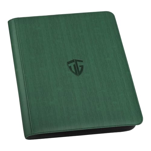 Toploader Binder,Holds 216 Toploaders,9 Pocket Top Loader Binder with Sleeves for 3"x4" Rigid Toploaders Hard Cases,Top loader Binders for TCG, MTG Card Binder, Trading Cards Binder (Dark Green) - color: Dark Green, size: 9 Pocket