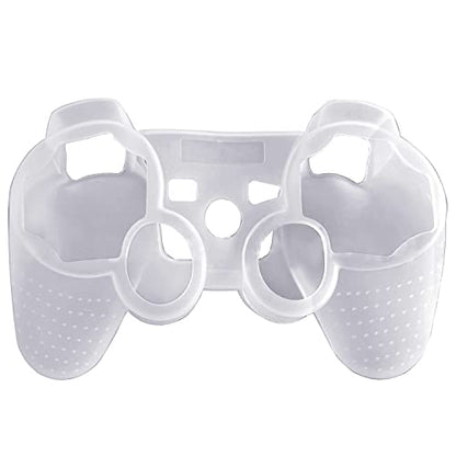 OSTENT Protective Silicone Gel Soft Skin Case Cover Pouch for Sony PlayStation PS2 PS3 Controller Color White - color: White