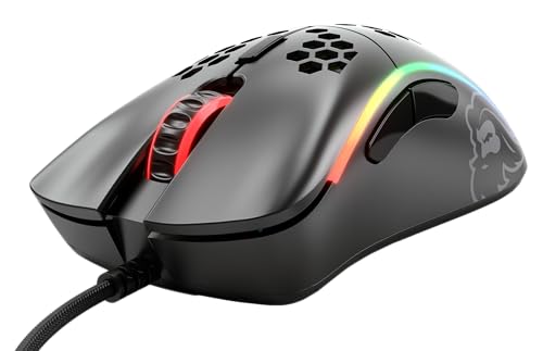 GLORIOUS Model D- (Minus) Wired Gaming Mouse - 61g Superlight Honeycomb Design, RGB, Ergonomic, Pixart 3360 Sensor, Omron Switches, PTFE Feet, 6 Buttons - Matte Black