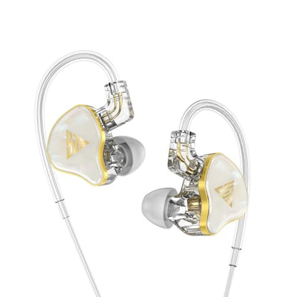in Ear Monitor, HiFi Headphones with Dual Magnetic Dynamic Driver, White | Hybrid Banlance Armature with Dynamic in Ear Headphones IEM Earphones Gaming Earbuds no Mic - color: YJS-820-White no Mic