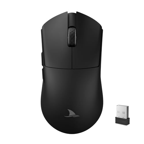 Darmoshark M3V2 8K Wireless Gaming Mouse,Tri-Mode 2.4G/USB-C/Bluetooth Mouse Up to 26000Dpi,PAW3395 Optical Sensor Lightweight 58g,5 programmable Button,Computer Mouse for Laptop,PC,Windows,Mac(Black) - color: Black, size: M3V2