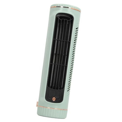 TOPINCN Desk Bladeless Fan, Quiet Desktop Fan Bladeless with 3 Cooling Speeds, Rechargeable Table Cooling Fan for Bedroom Office Home Outdoor, Tower Fan Cooling Fan (Green)