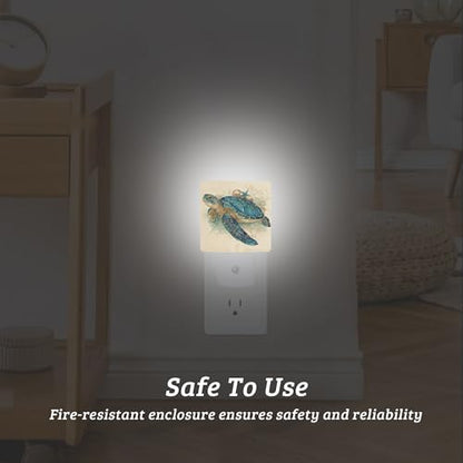 Sea Turtle Night Light, Plug-into Wall Nightlight with Dusk to Dawn Sensor, Energy Efficient Lamp for Bedroom/Bathroom/Kitchen/Hallway/Stairs - color: Sea Turtle